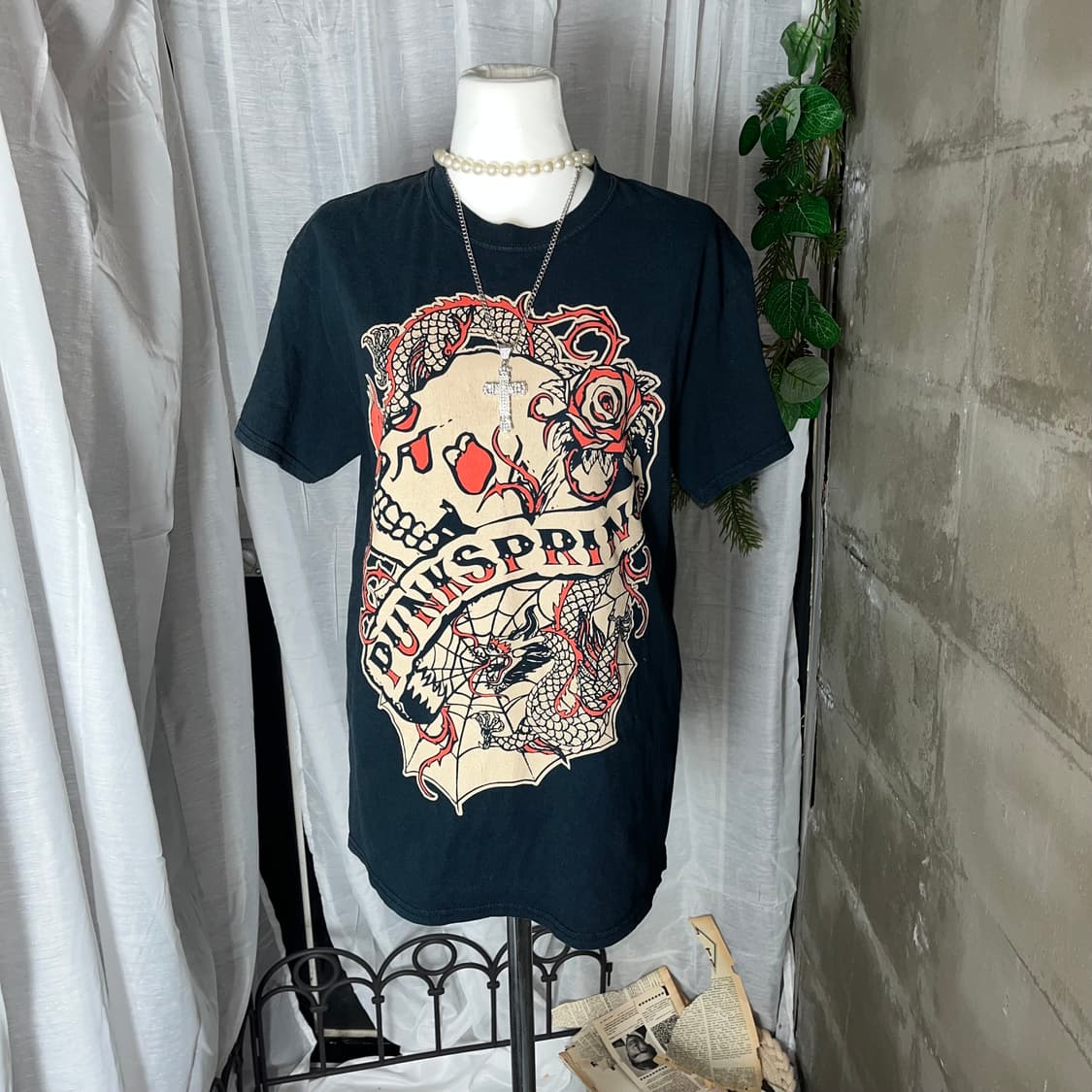 고스펑크 스컬반팔 상품이미지3