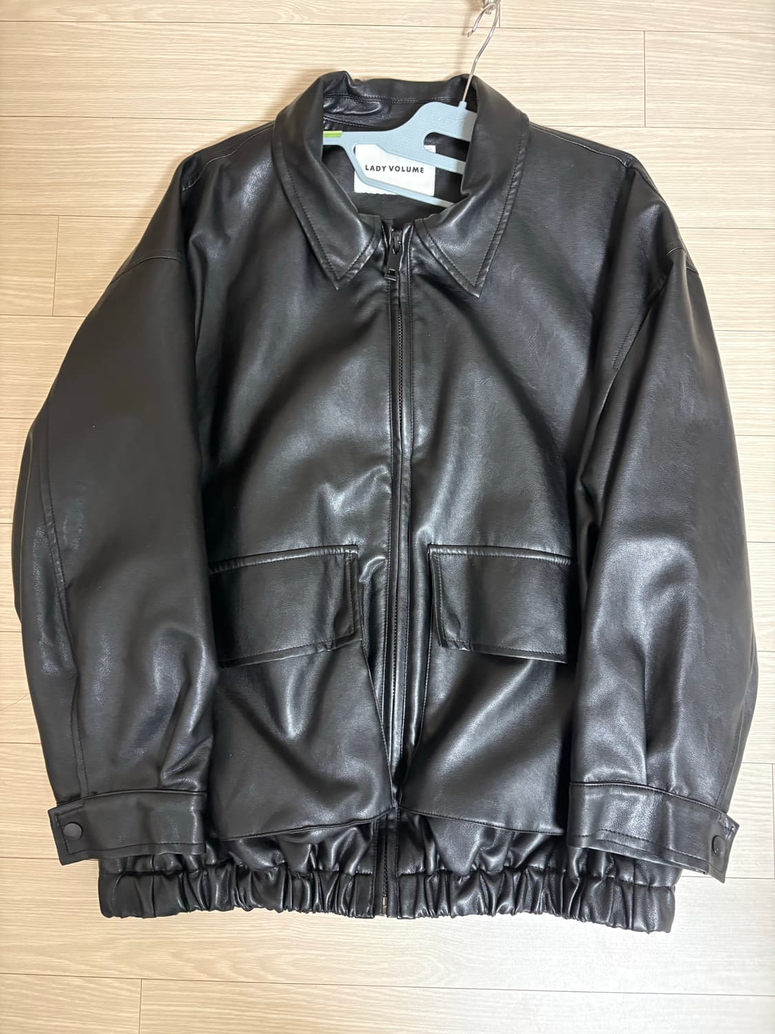 레이디볼륨 블랙 레더 자켓 가죽 자켓 상품이미지3