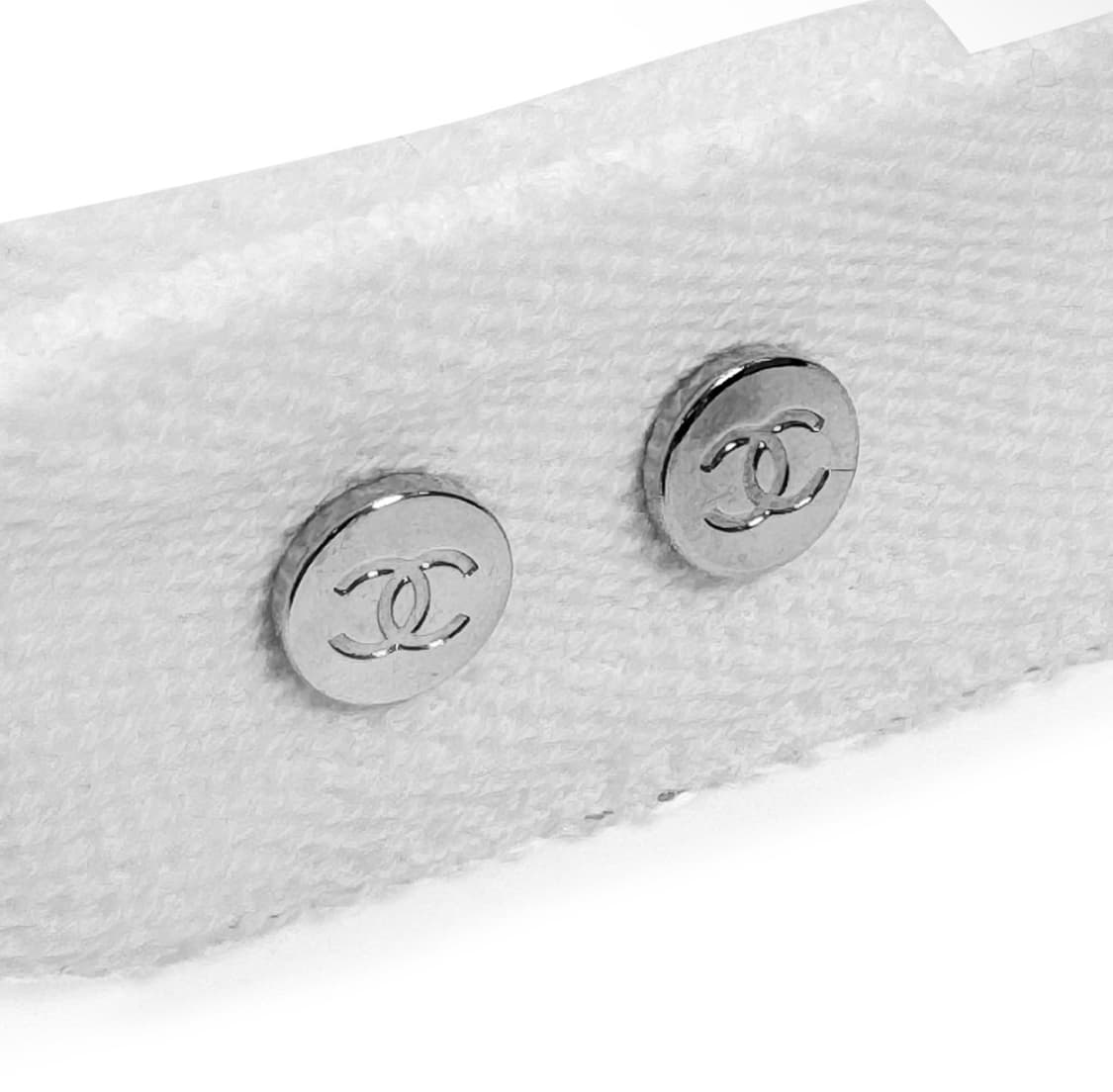 샤넬 여성 CC 로고 코코 비치 코튼 드릴 썬바이저 썬캡 모자 화이트 상품이미지7