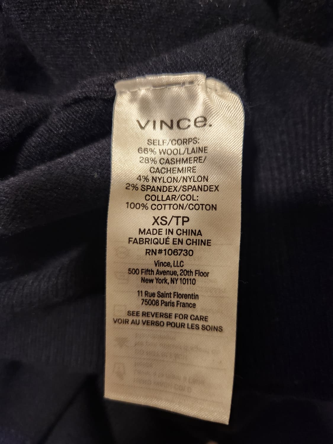 (정품)빈스 VINCE 네이비 여성 폴로니트 상품이미지7