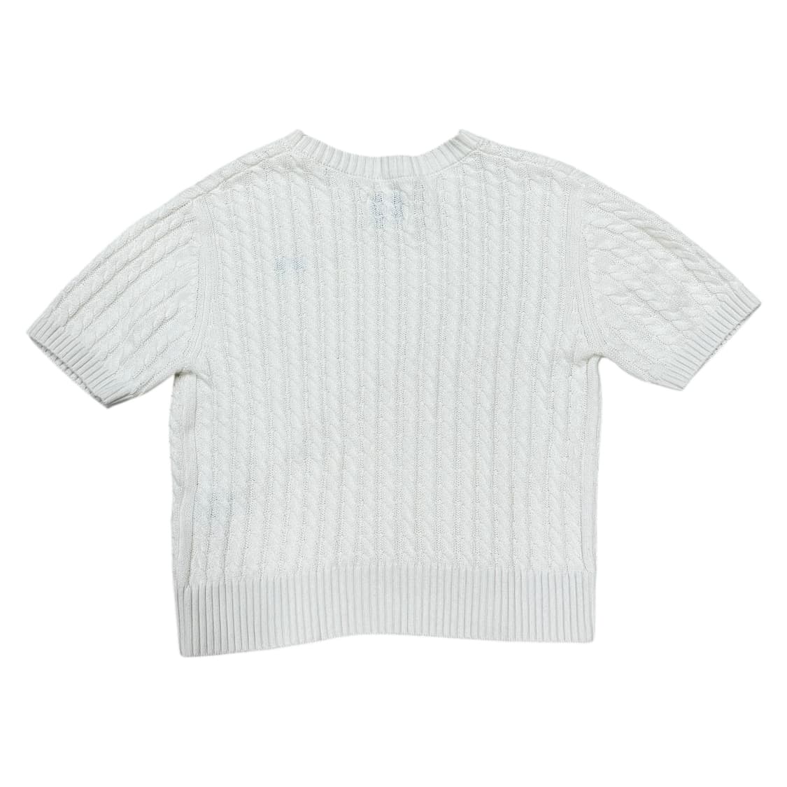 LEE 케이블 반팔 니트 화이트 M 상품이미지3