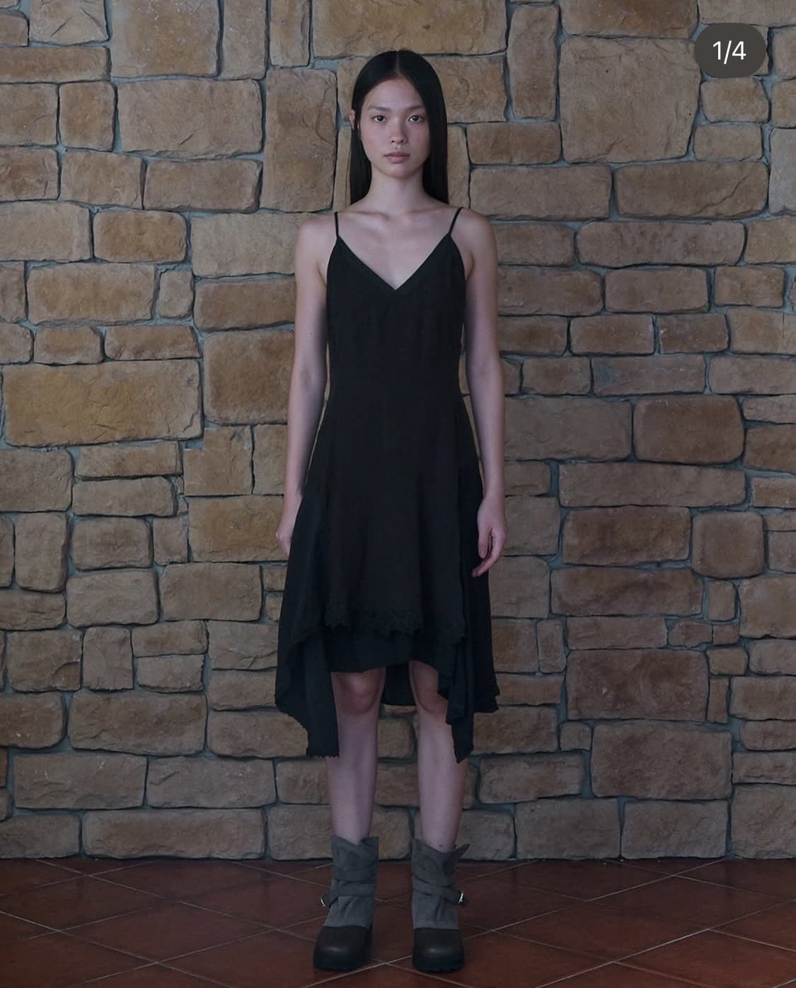 *새상품 VERSO 에쉬메트릭 레이스 원피스 블랙 상품이미지8