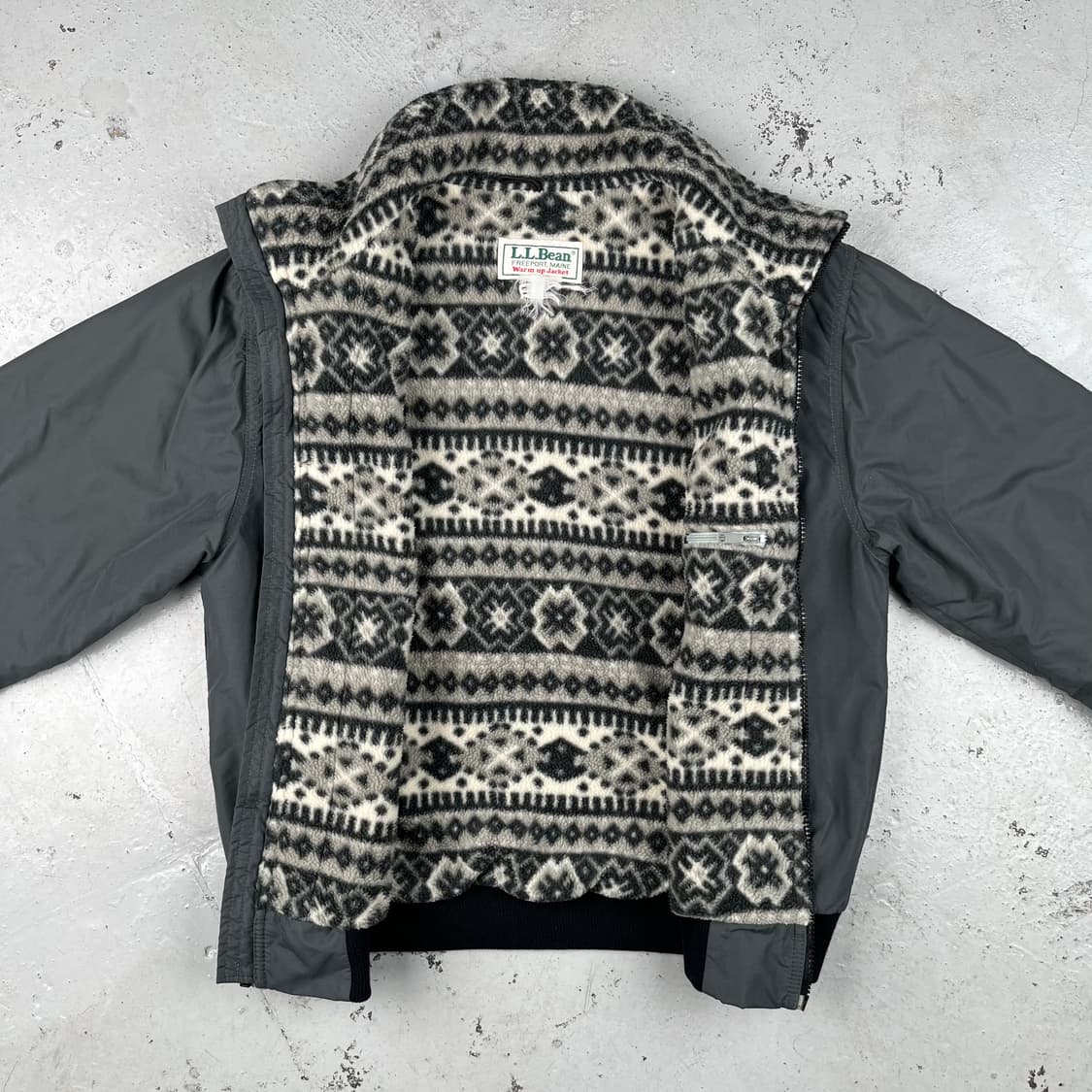 빈티지 LL Bean 아즈텍 플리스 라인드 웜업 자켓 그레이 상품이미지4