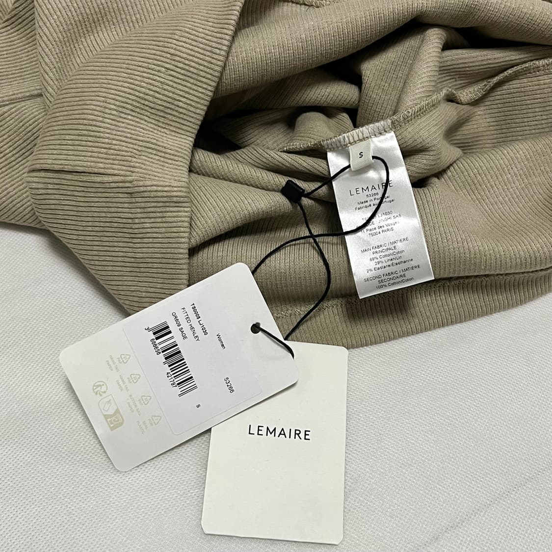 [XS,S,M]르메르 26ss FITTED HENLEY 헨리 니트/세이지 상품이미지3