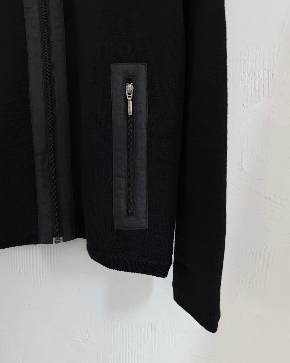 Burberry 버버리 블랙라벨 레더 디테일 니트 집업 상품이미지5