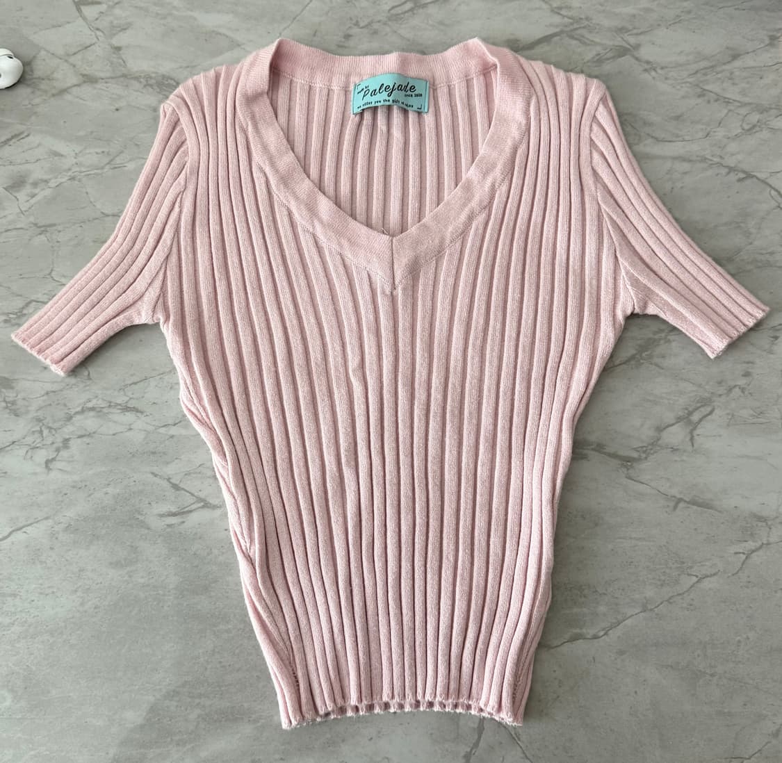 페일제이드 리브드 니트 반소매 상품이미지1