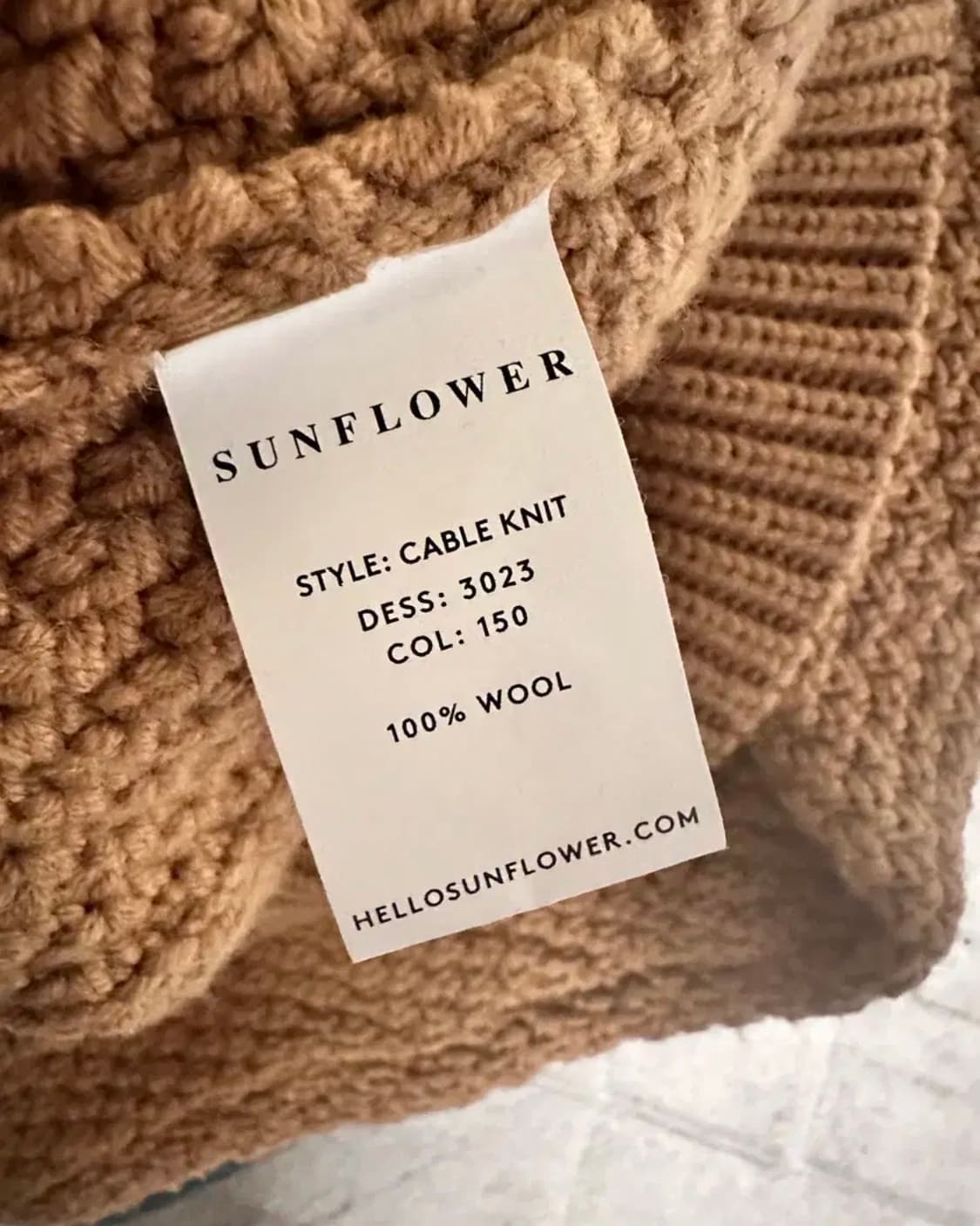 SUNFLOWER 썬플라워 케이블니트 XL 상품이미지3