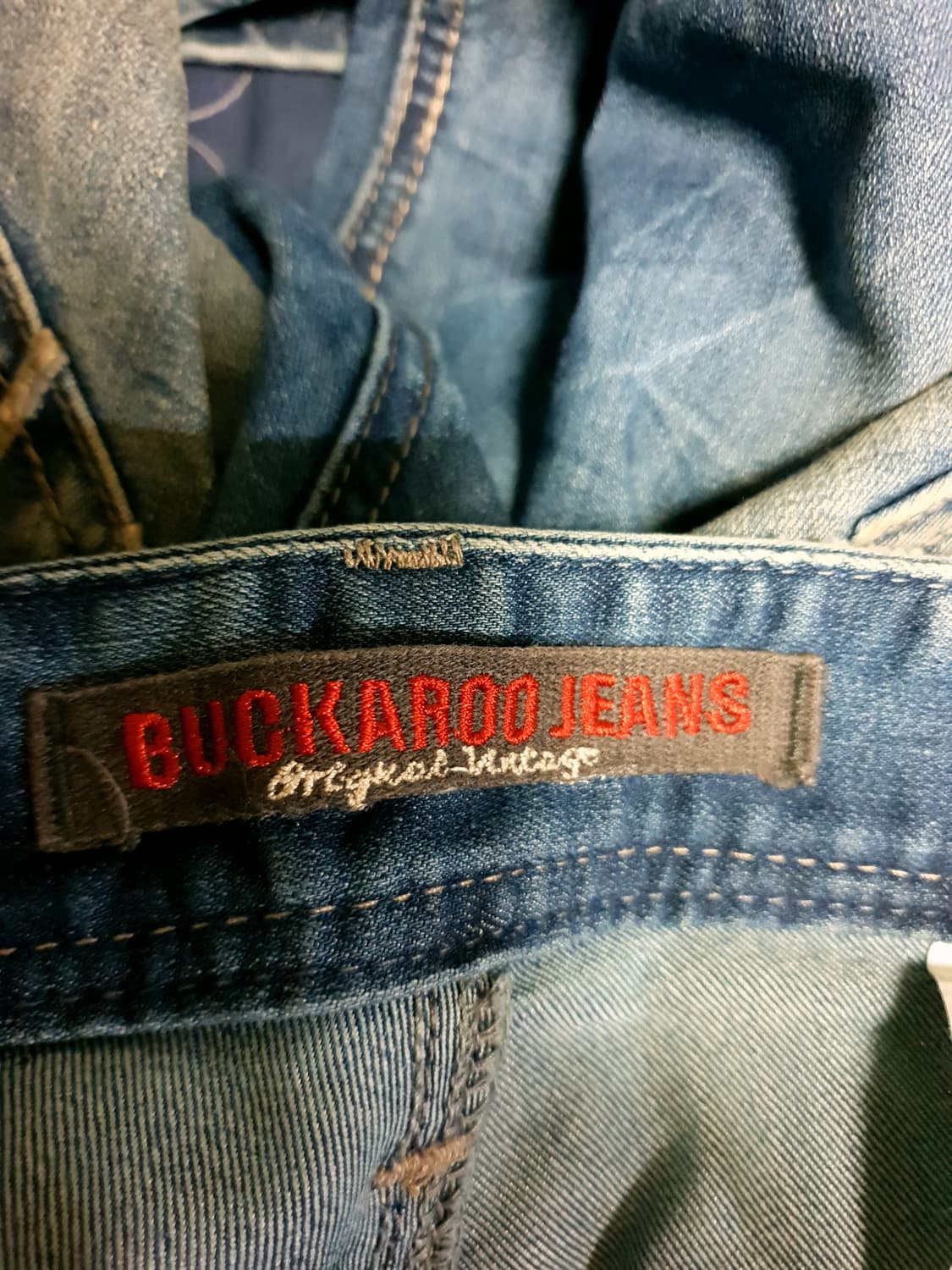 (빈티지) 버커루 진스 에이징 워싱 스판 슬림 스트레이트 데님진 (32) 상품이미지6