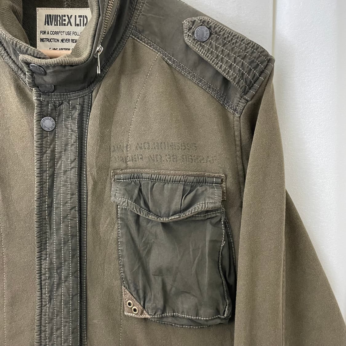 아비렉스 카키 복각 블루종 상품이미지6