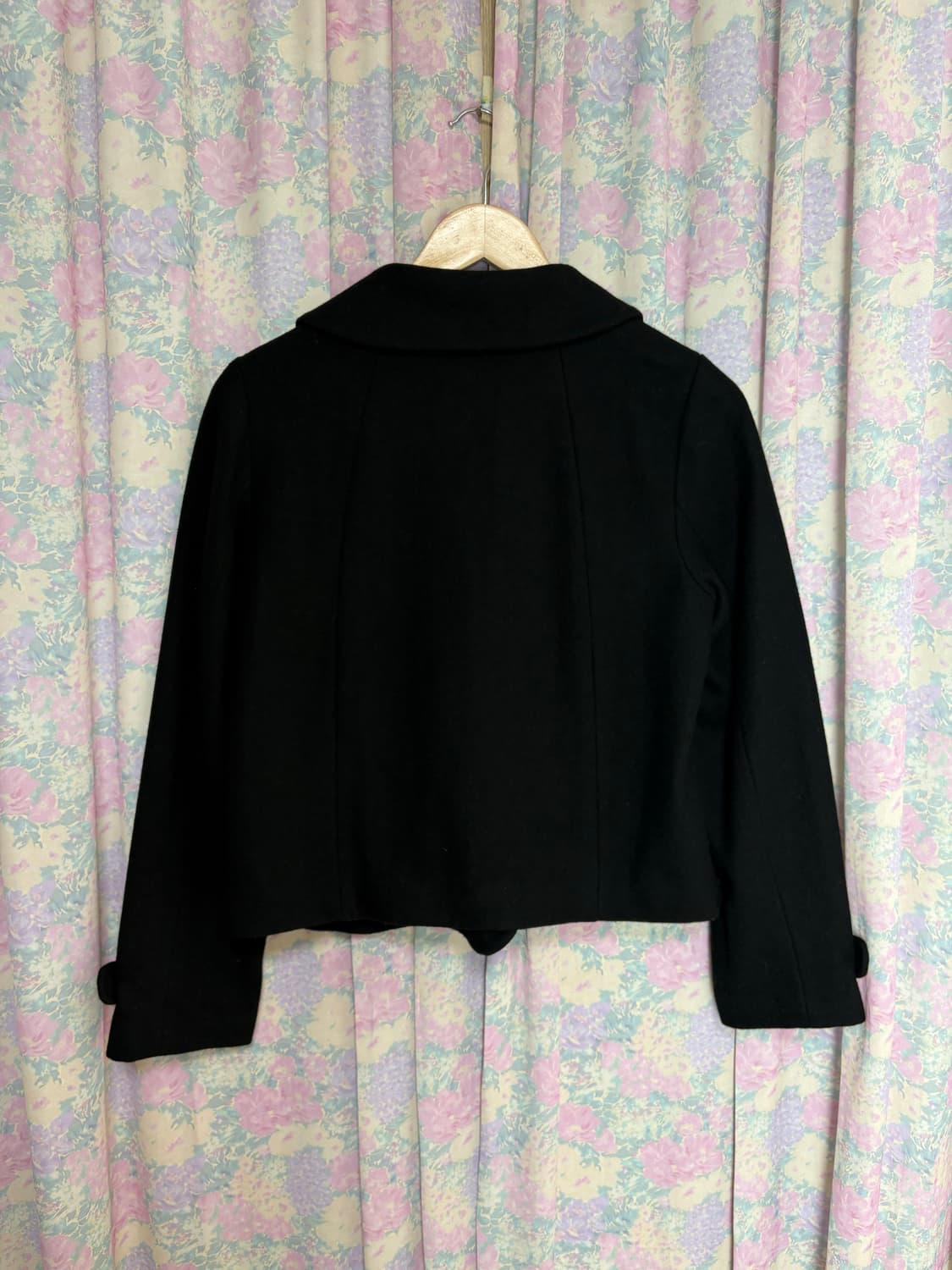 블랙 카라 울혼방 숏코트 상품이미지9