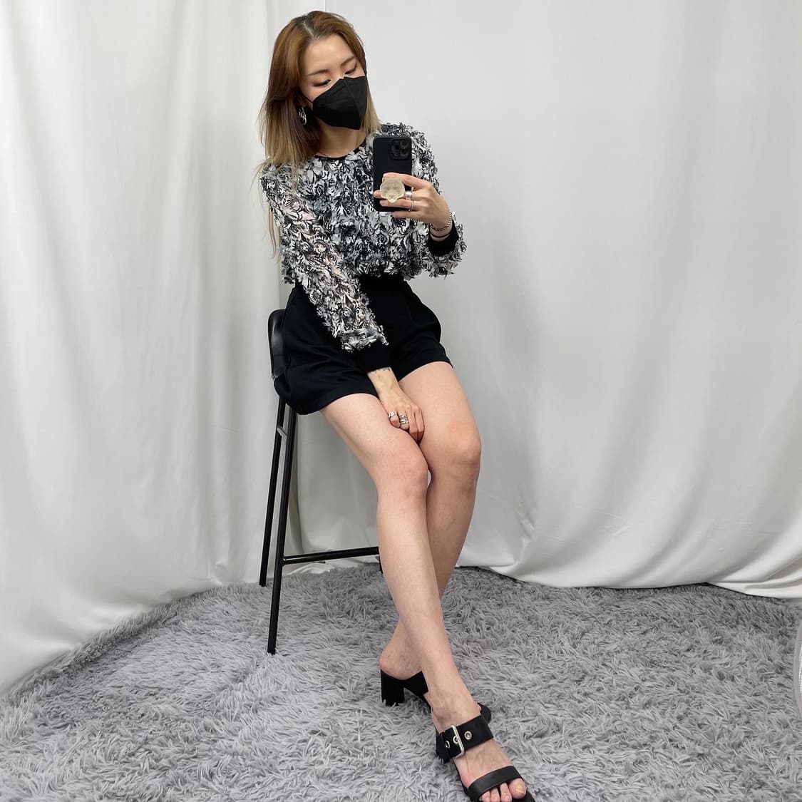 블랙 스커트 팬츠 상품이미지3