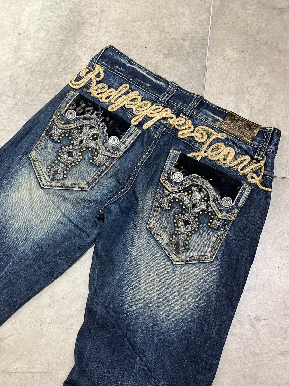 RED PEPPER 락펑크 십자가 와이드 데님 팬츠  상품이미지2