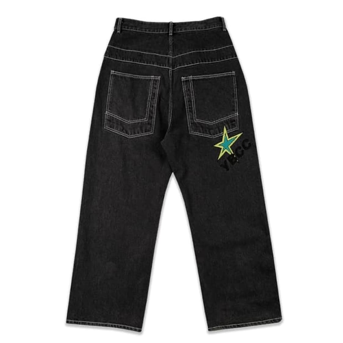 유쓰배쓰 Star Wide Denim Pants Black 상품이미지2