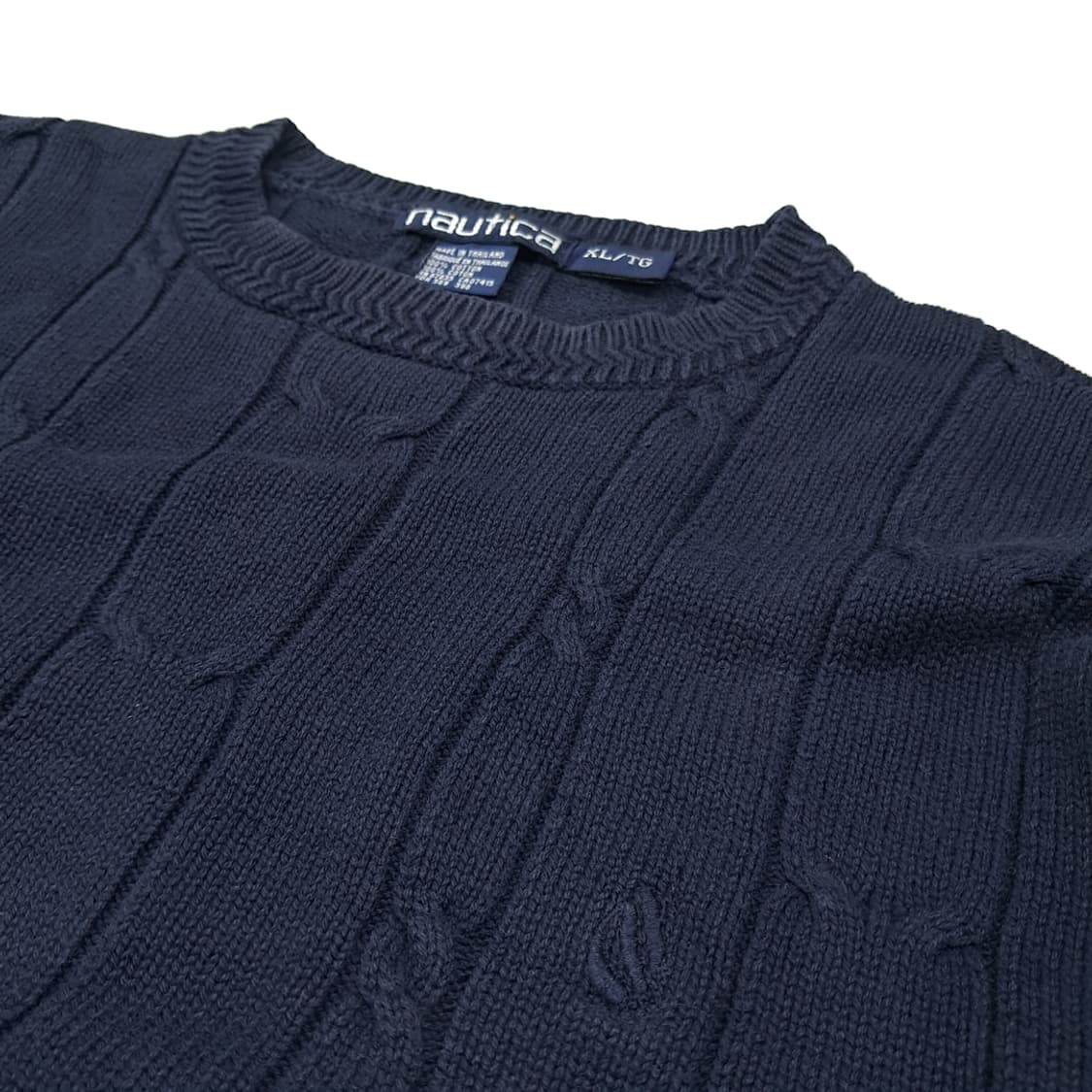 CL139 노티카 코튼 90s 케이블니트 네이비 스웨터 상품이미지4