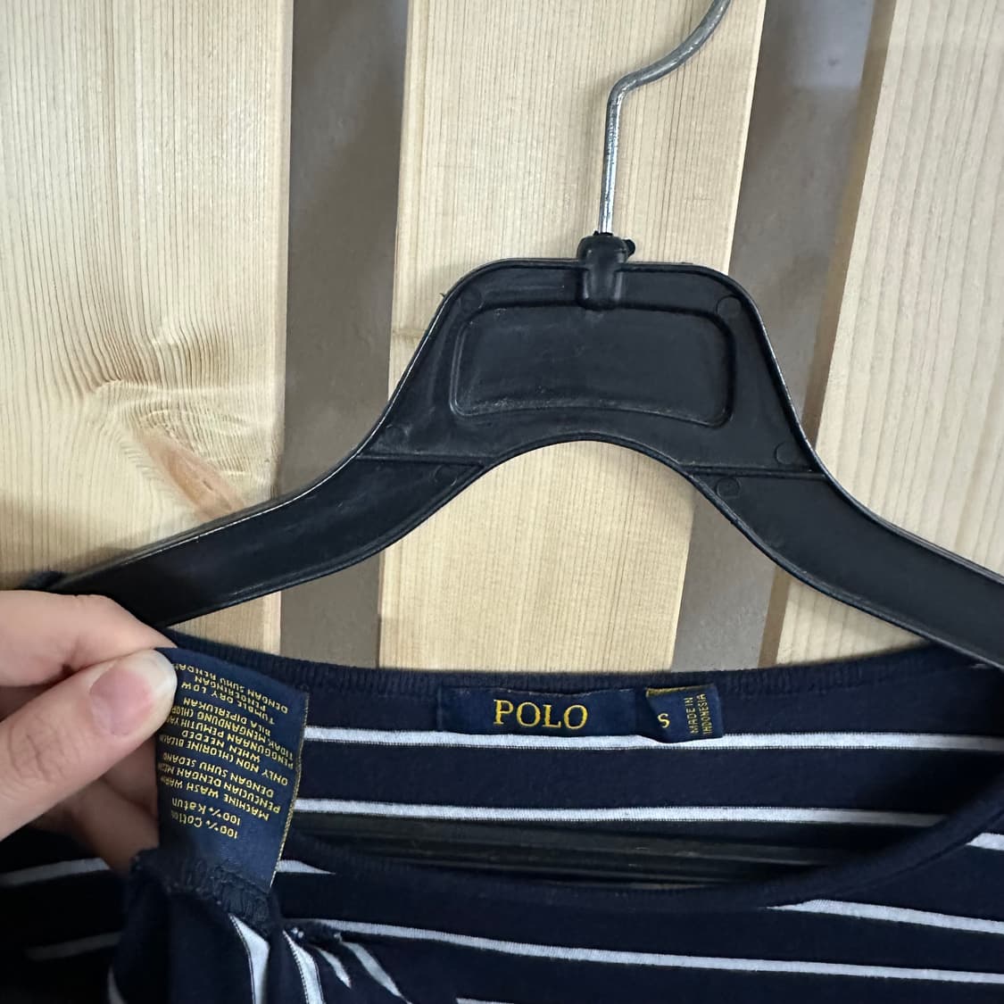 (S) 폴로 랄프로렌 스트라이프 네이비 티셔츠 상품이미지6