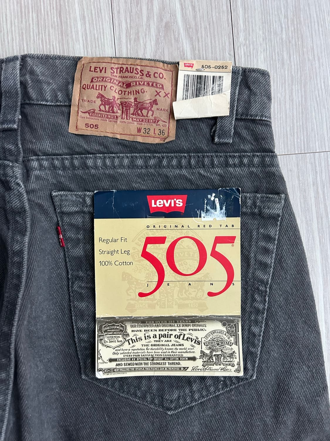90s usa 빈티지 리바이스 505 흑청 데드스탁 상품이미지3