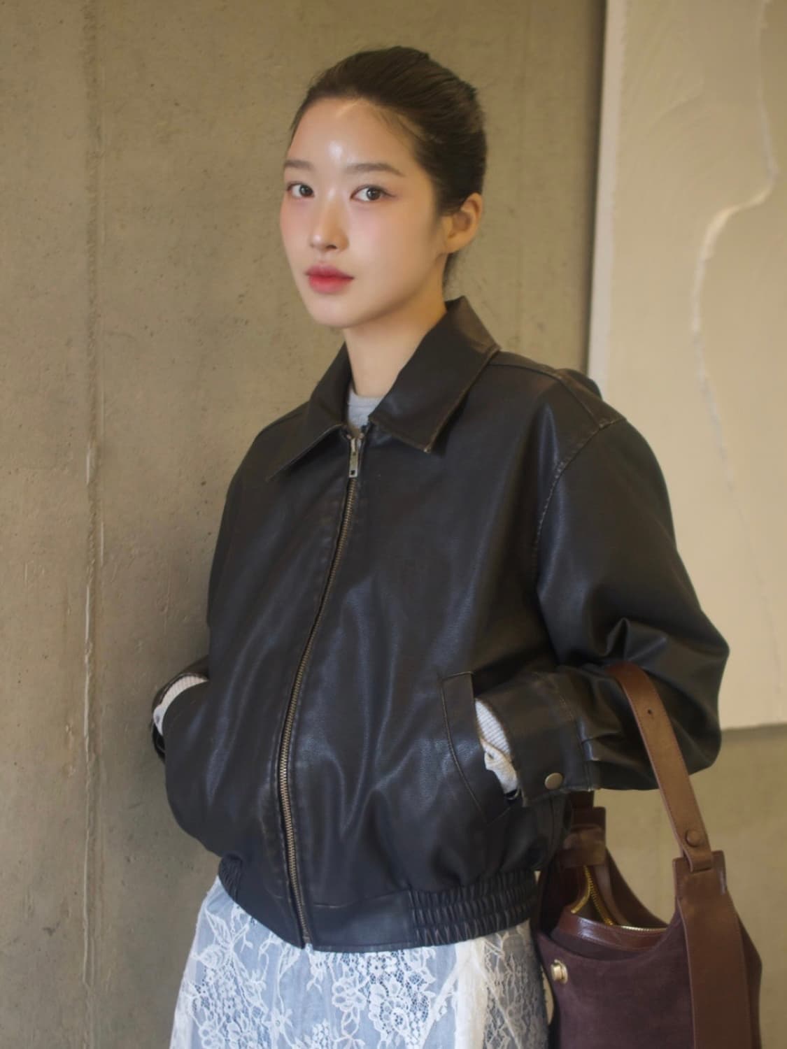 랭앤루 레더 봄버 자켓 상품이미지3