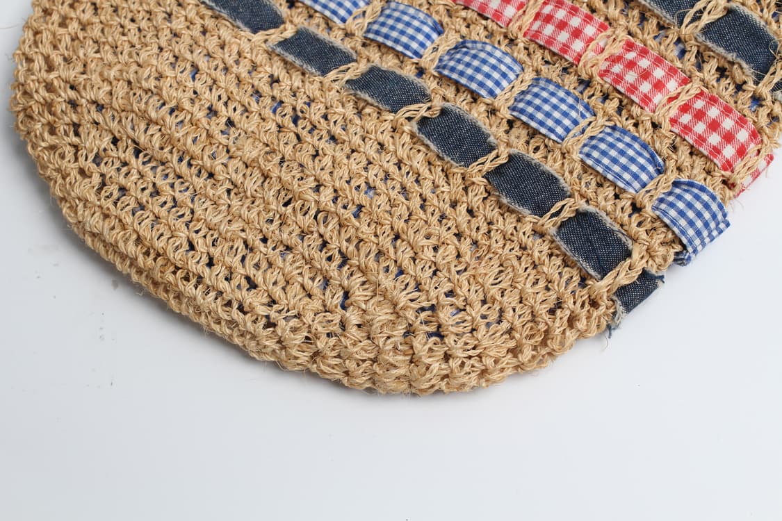  Rafia Weaving Gingham tote bag 상품이미지3