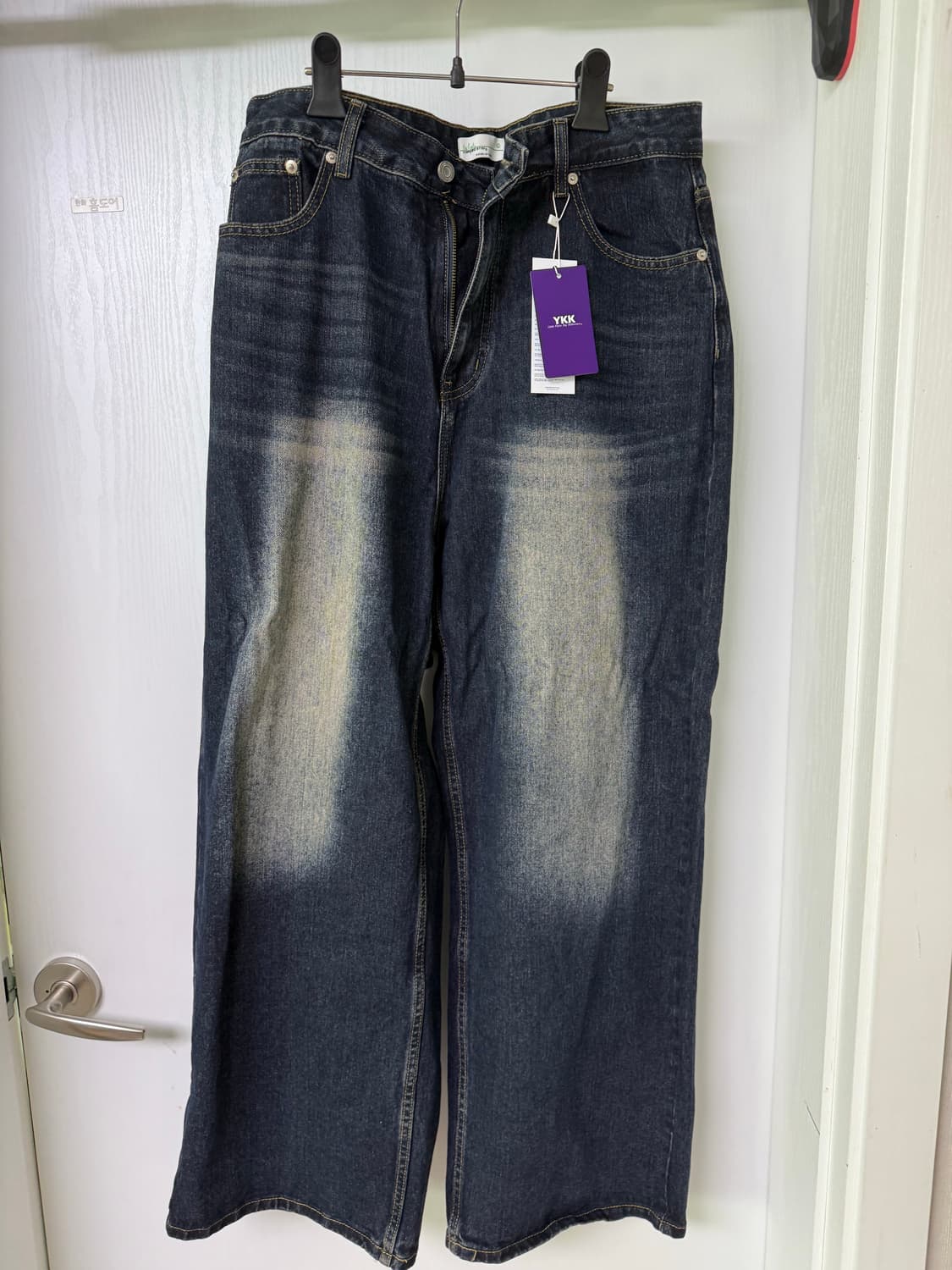 스탠다드에러 워싱 와이드 데님팬츠 L 새상품 상품이미지2