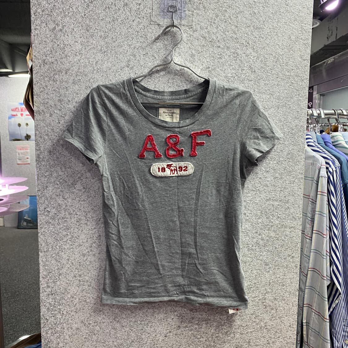아베크롬비 y2k 패치로고 그레이 빈팔 B4665 상품이미지2