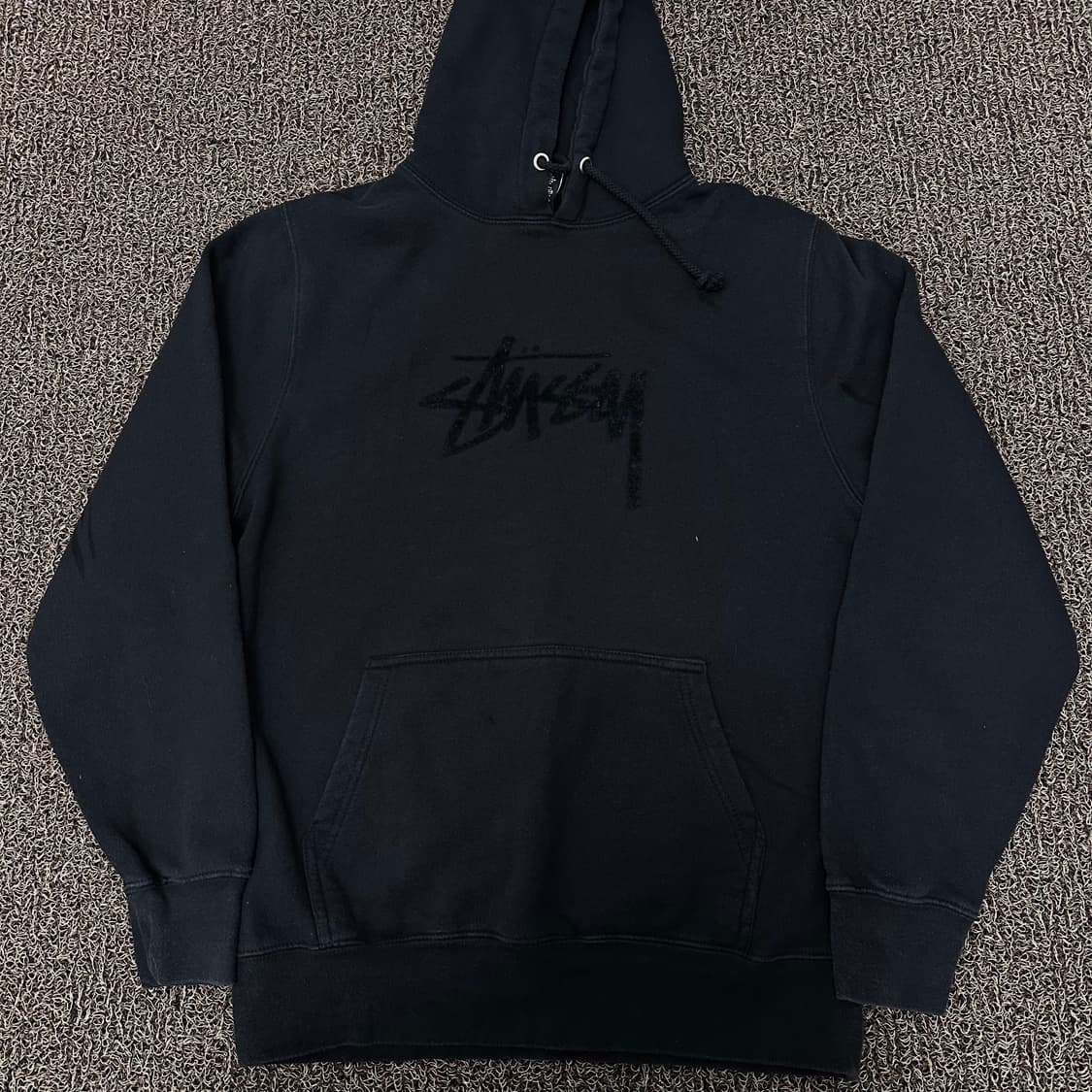 Stussy 스투시 로고 기모 후드티 블랙 M 상품이미지1