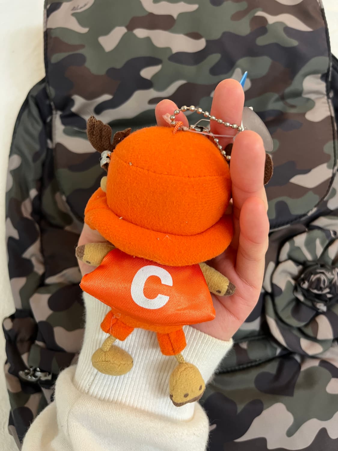 밀리터리 패턴 플라워 포인트 패딩 백팩🎒 상품이미지5