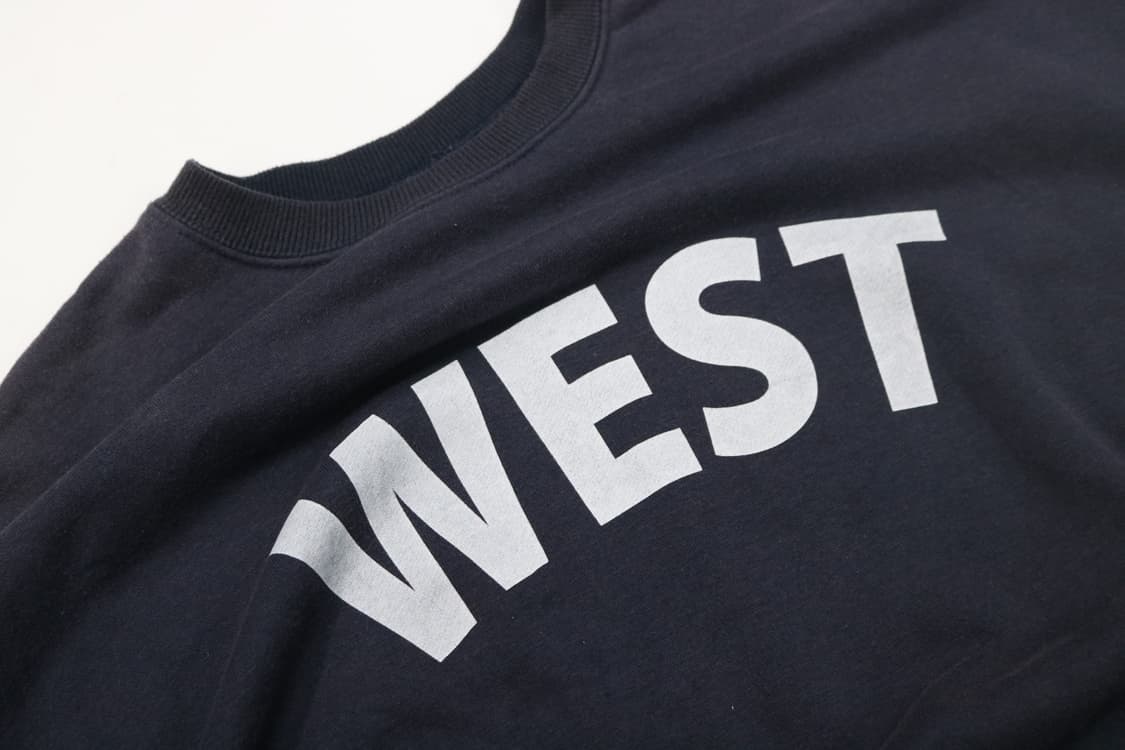빈티지 차콜 네이비 WEST 아치 로고 헤비웨이트 스웻셔츠 (L) 상품이미지3