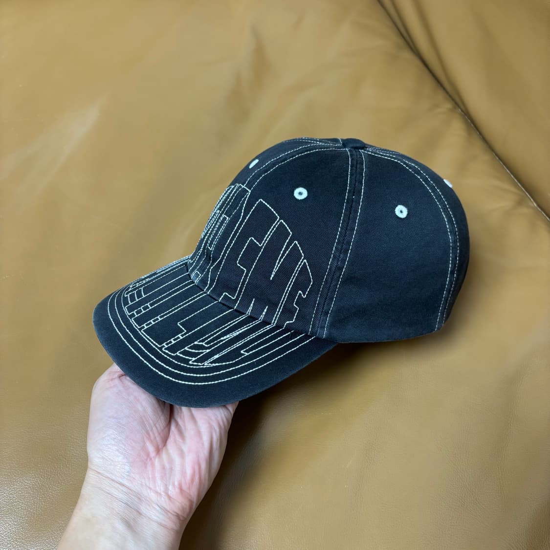 Supreme 슈프림 23ss 바이저 스티치 블랙 6패널 볼캡 모자 상품이미지5