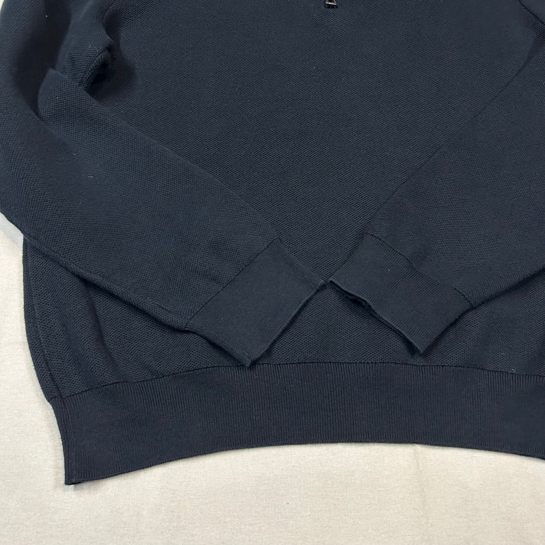 XXL) 폴로 랄프로렌 블랙 쿼터 반집업 풀오버 코튼 니트 큐알탭 상품이미지5