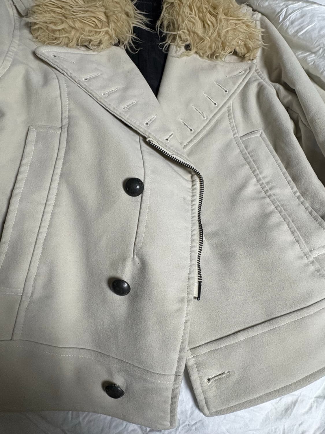 Id Vintage 아이보리 무스탕 상품이미지3