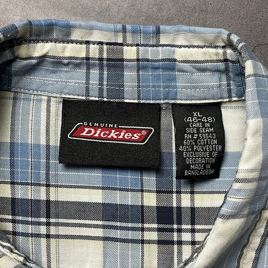 DICKIES 디키즈 빈티지 블루 체크 반팔 워크 셔츠 A00979 상품이미지10