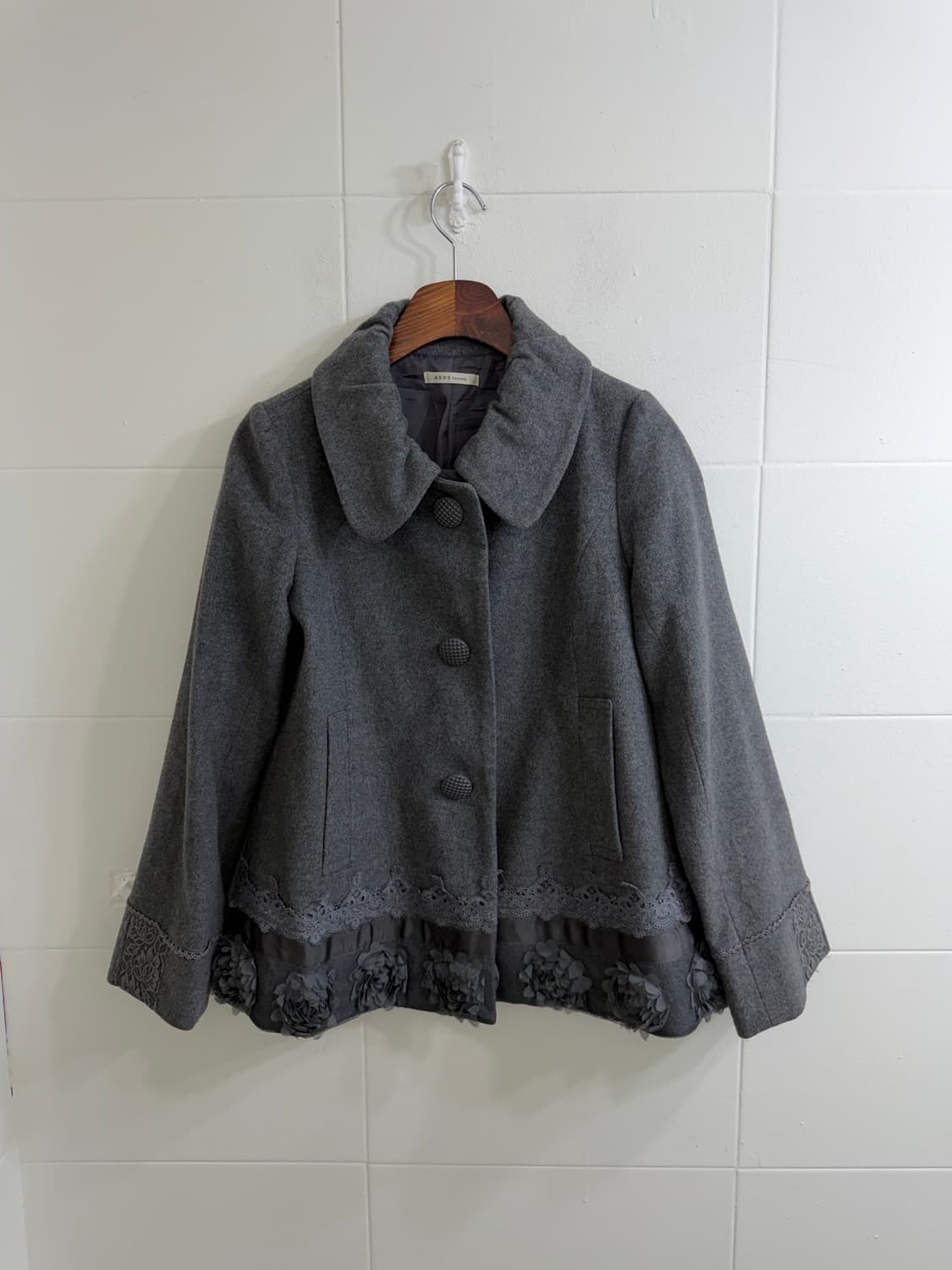 엑시즈팜 레이스 코트 그레이 니혼진 코디세트  상품이미지4