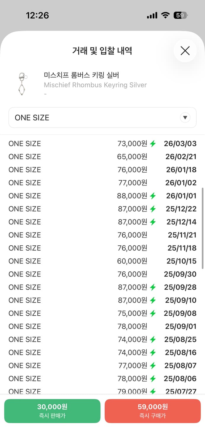 미스치프 롬버스 키링 실버 상품이미지2