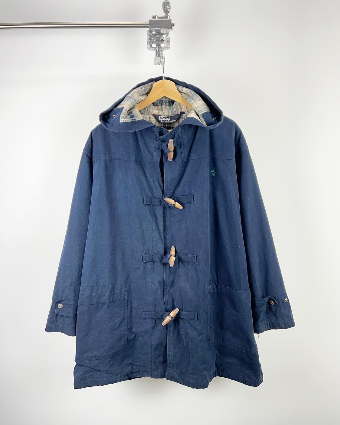 폴로 랄프로렌 네이비 포니로고 코튼 더플 코트. 상품이미지1