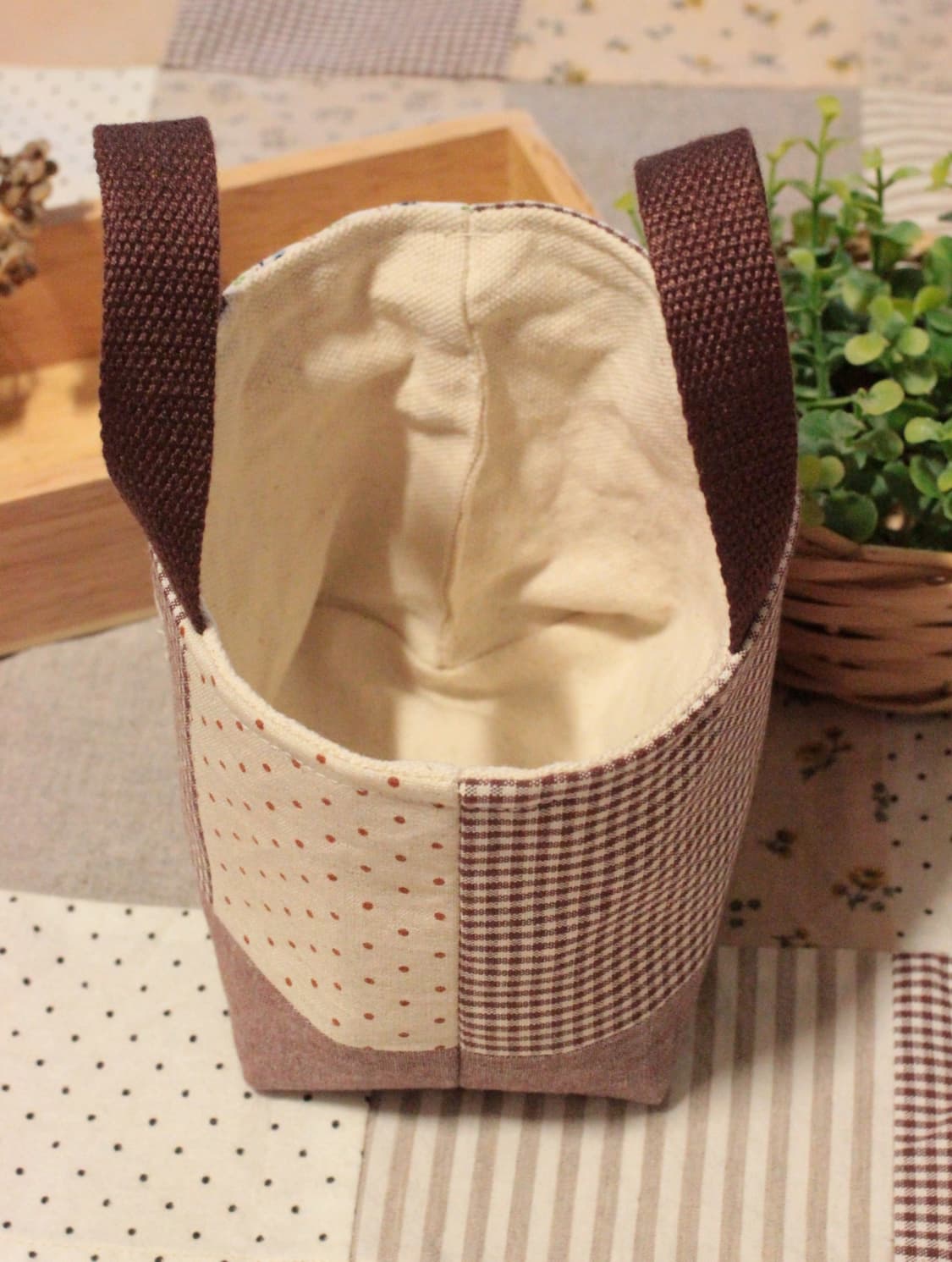 핸드메이드 패치워크 파우치 겸 패브릭 바구니 상품이미지5