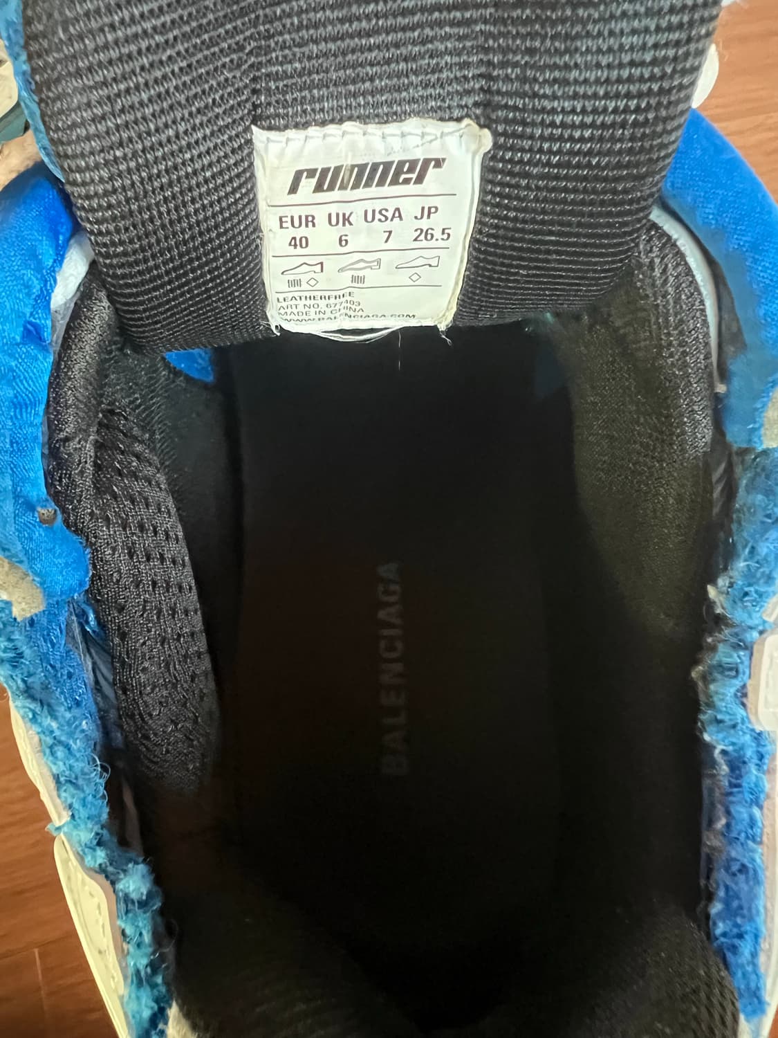 [40]발렌시아가 뉴러너 스니커즈 블루 화이트 상품이미지6