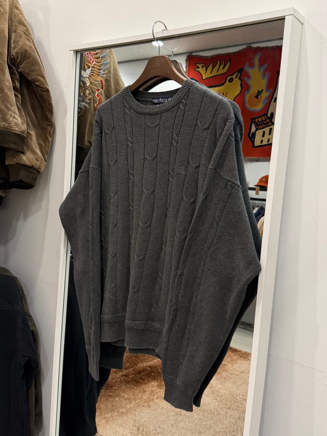 90s Nautica 노티카 케이블 크루넥 니트 상품이미지1