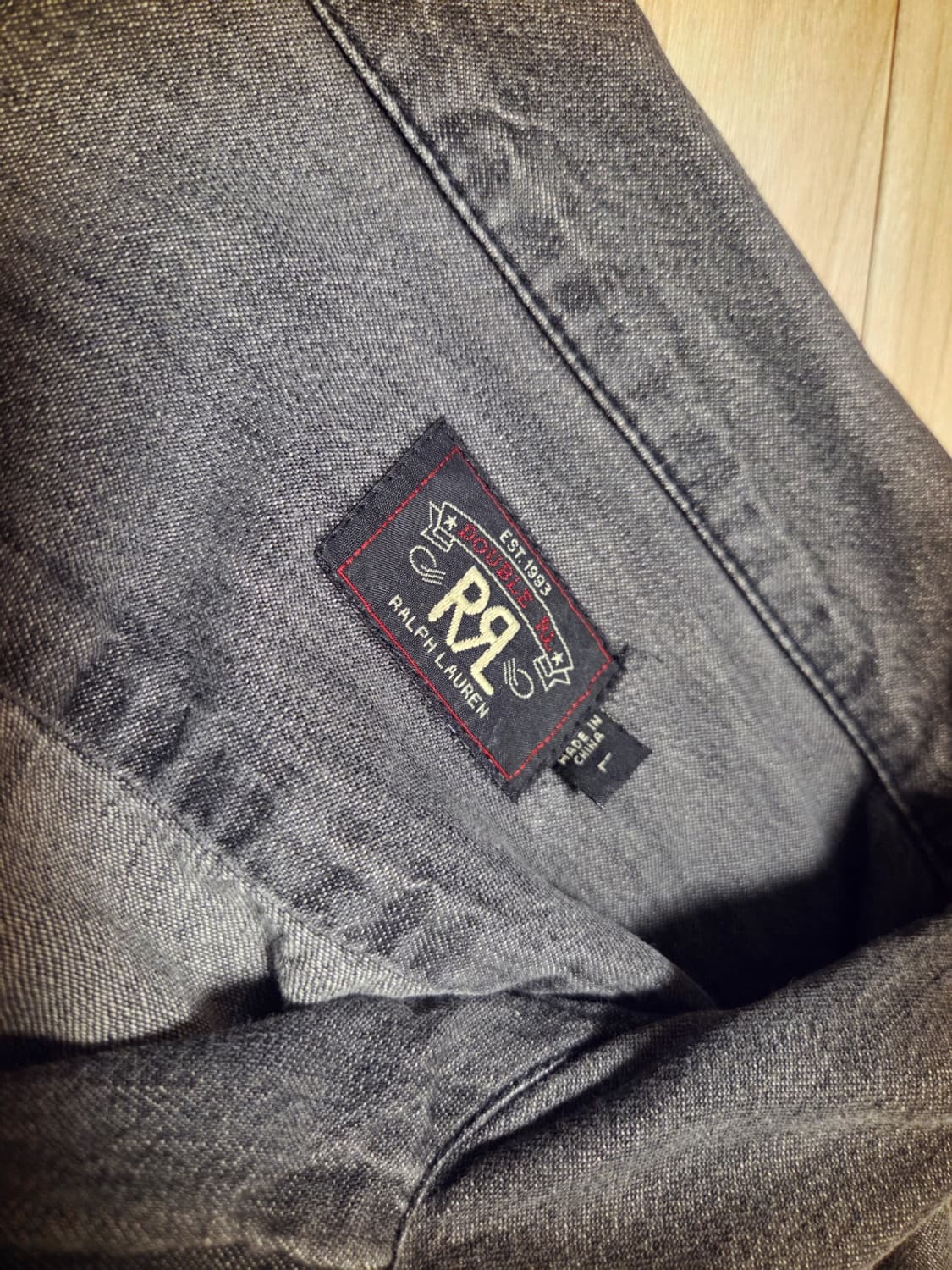 RRL 더블알엘 블랙 가먼트 다이 데님 셔츠  L 상품이미지3