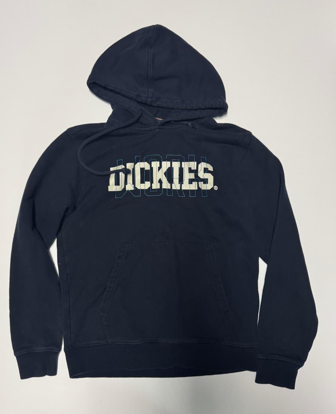 디키즈 올드스쿨 빅 스펠아웃 기모 후드티 M 네이비 상품이미지1
