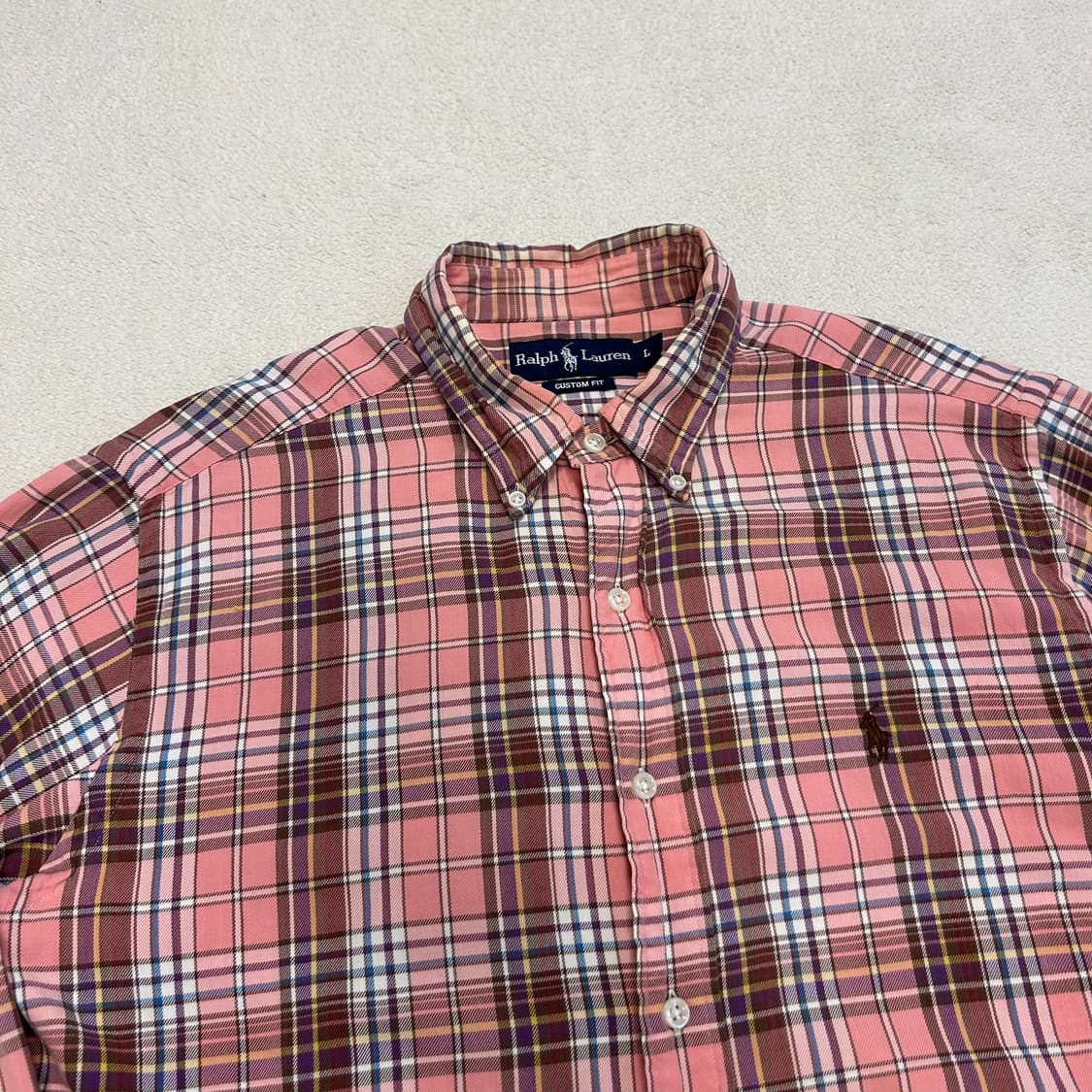 Polo pink check shirt 상품이미지5