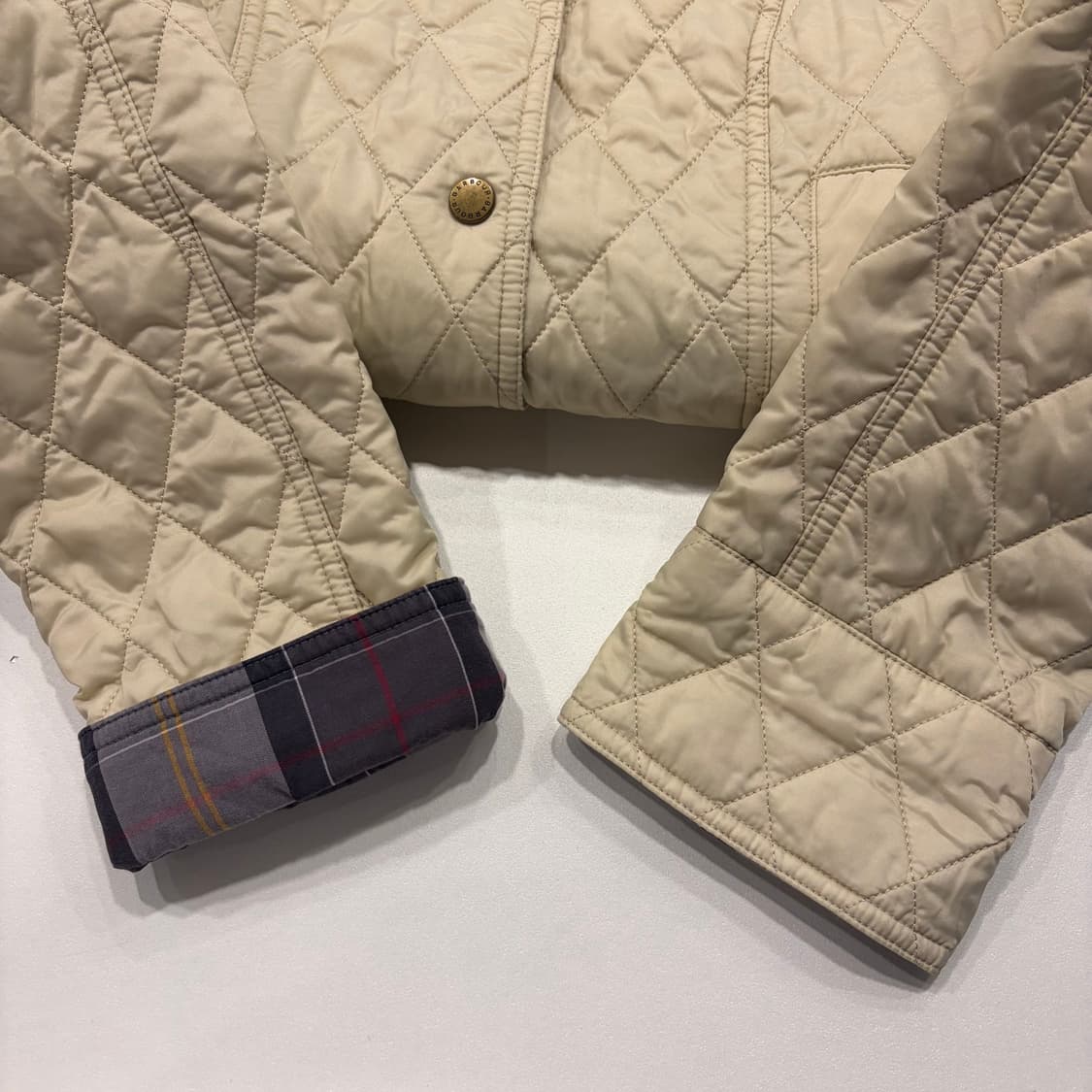 [40] 바버 퀼팅 비드넬 자켓 아이보리 C156 상품이미지6