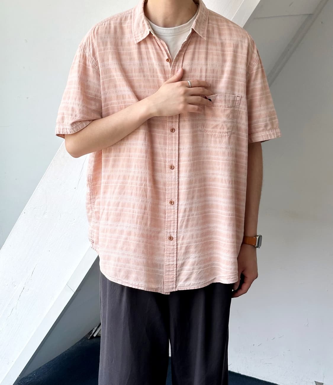 Design stitch point H/S shirt 상품이미지8