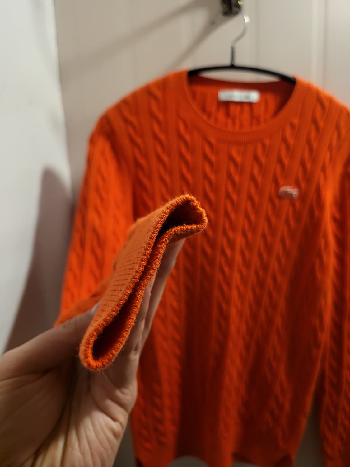 라코스테 오렌지 꽈배기 니트 상품이미지3