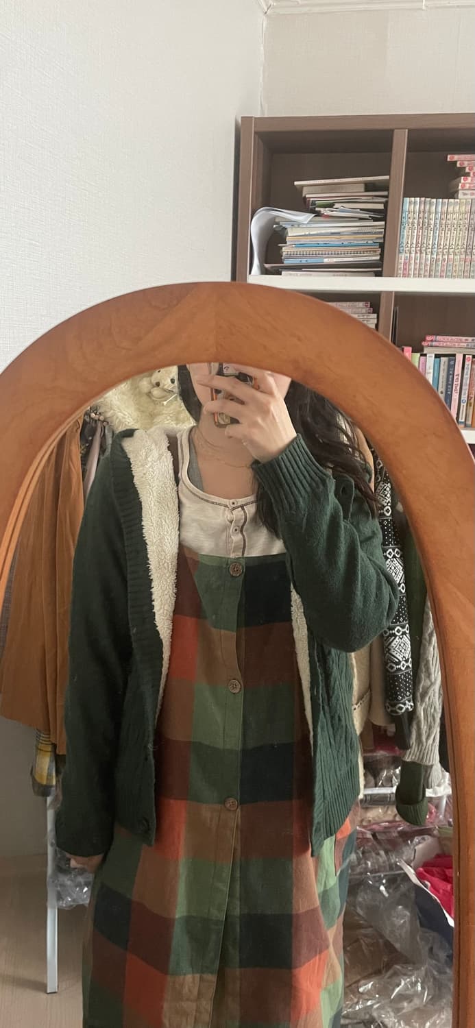 모리걸 빈티지 그린 레이어드 원피스 set 💚🧡 상품이미지1