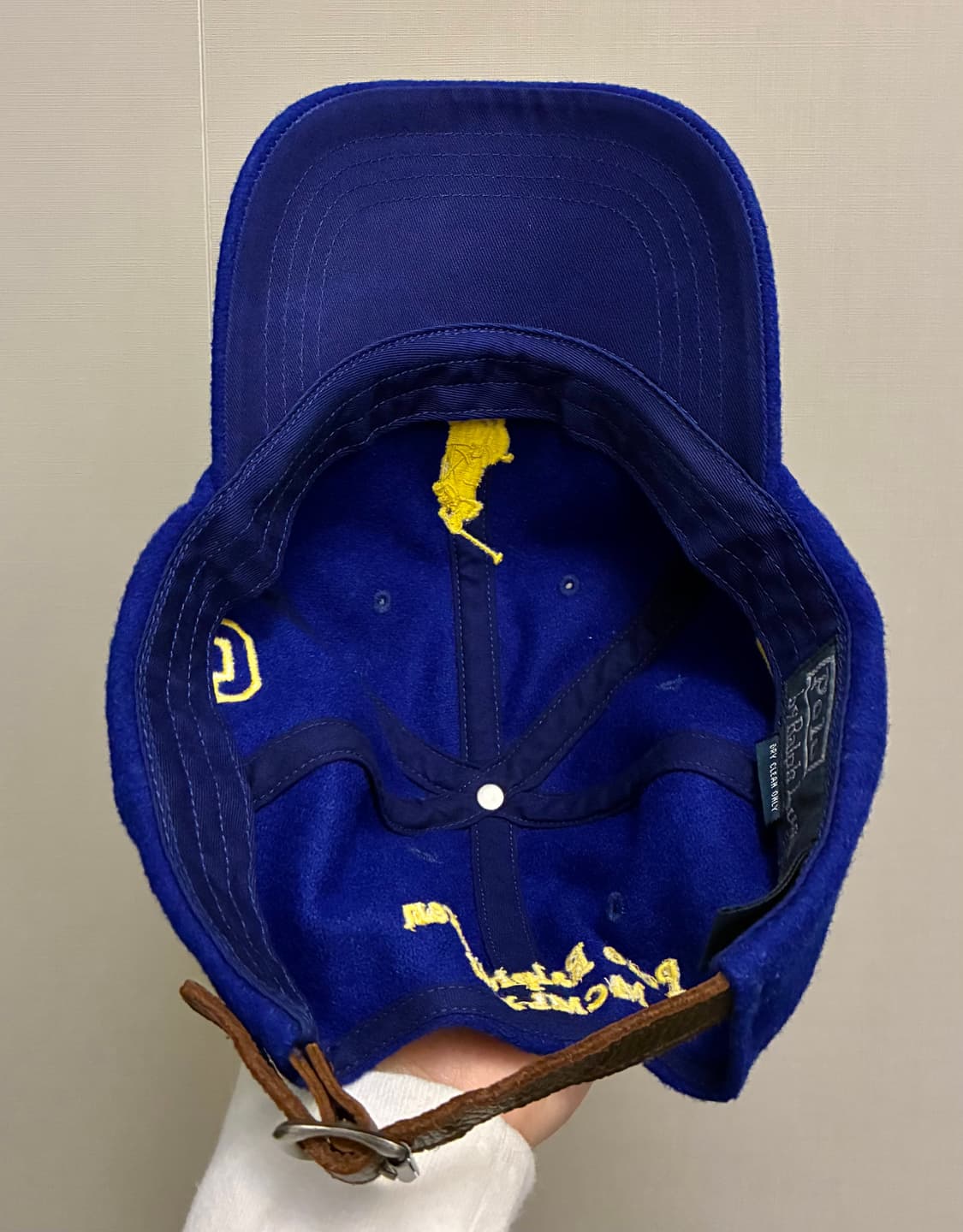 (F)POLO 폴로랄프로렌 울 빅포니 베이스볼 볼캡 모자 블루 상품이미지7