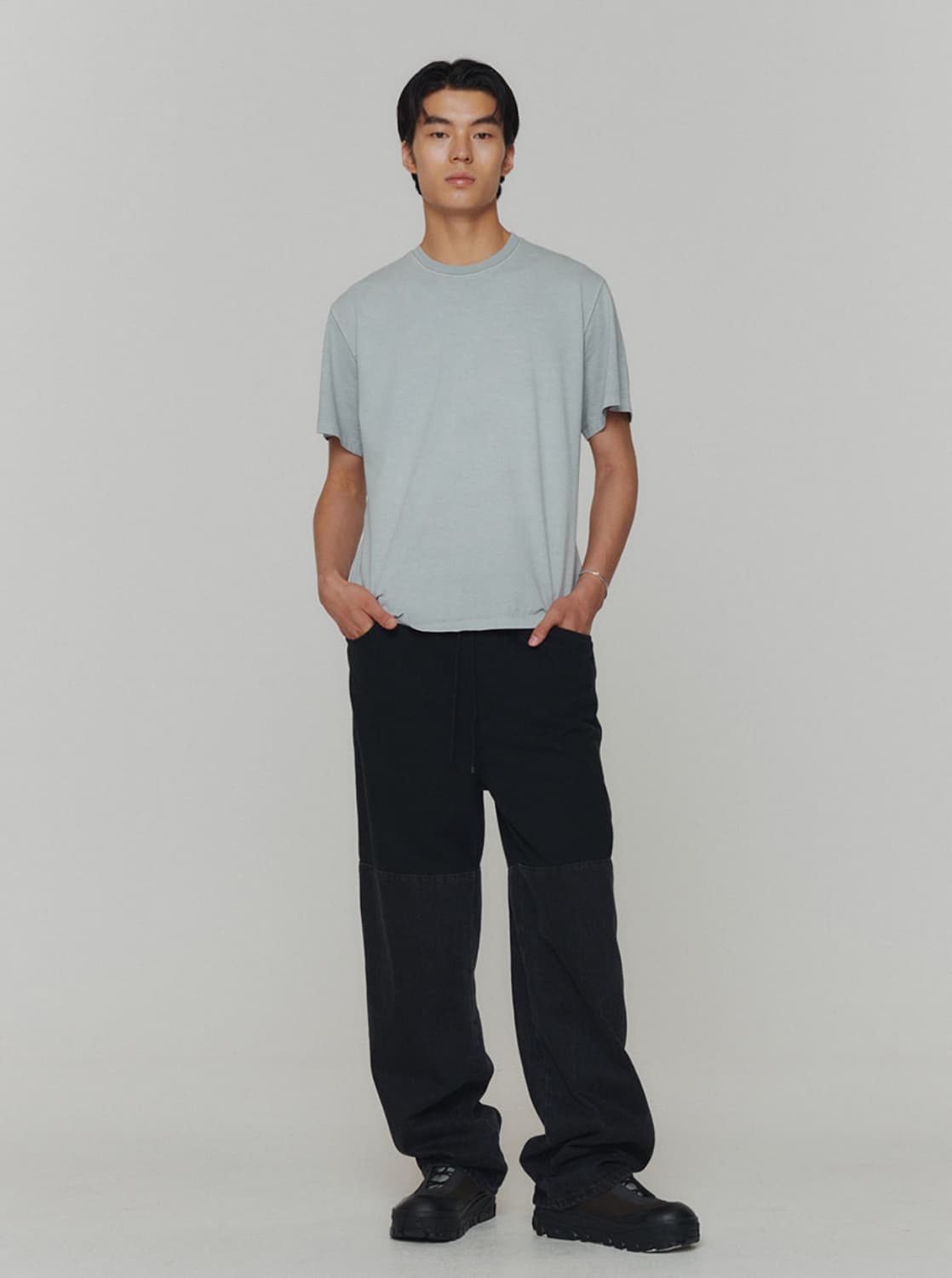 Amomento Drawstring Denim Pants Black L 상품이미지7