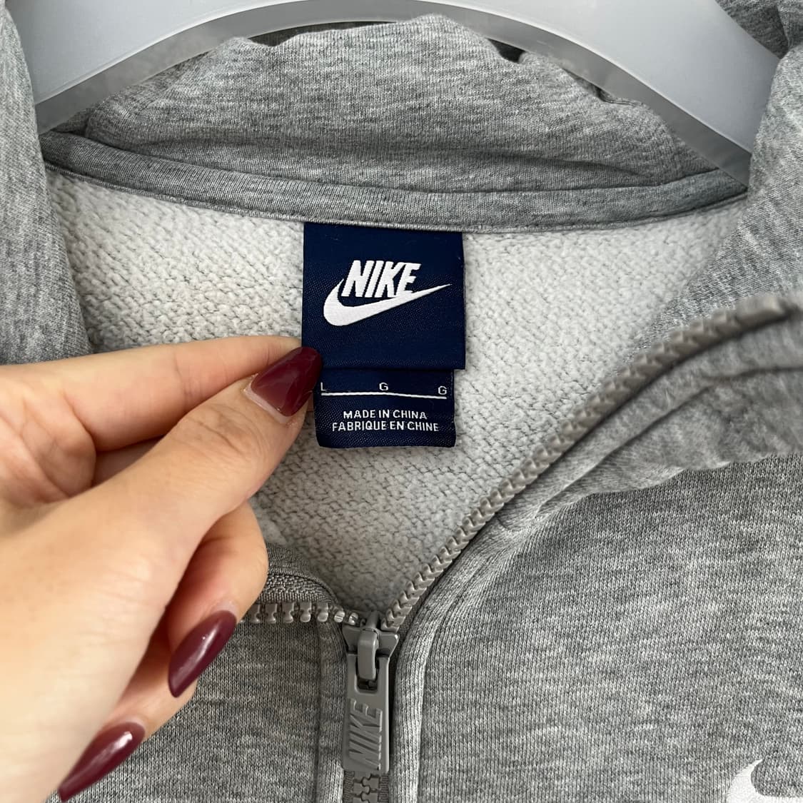 나이키 자수로고 그레이 후드집업 상품이미지5