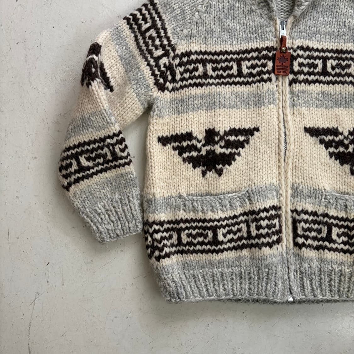 CANADIAN 빈티지 울 코위찬 자켓 L 상품이미지3