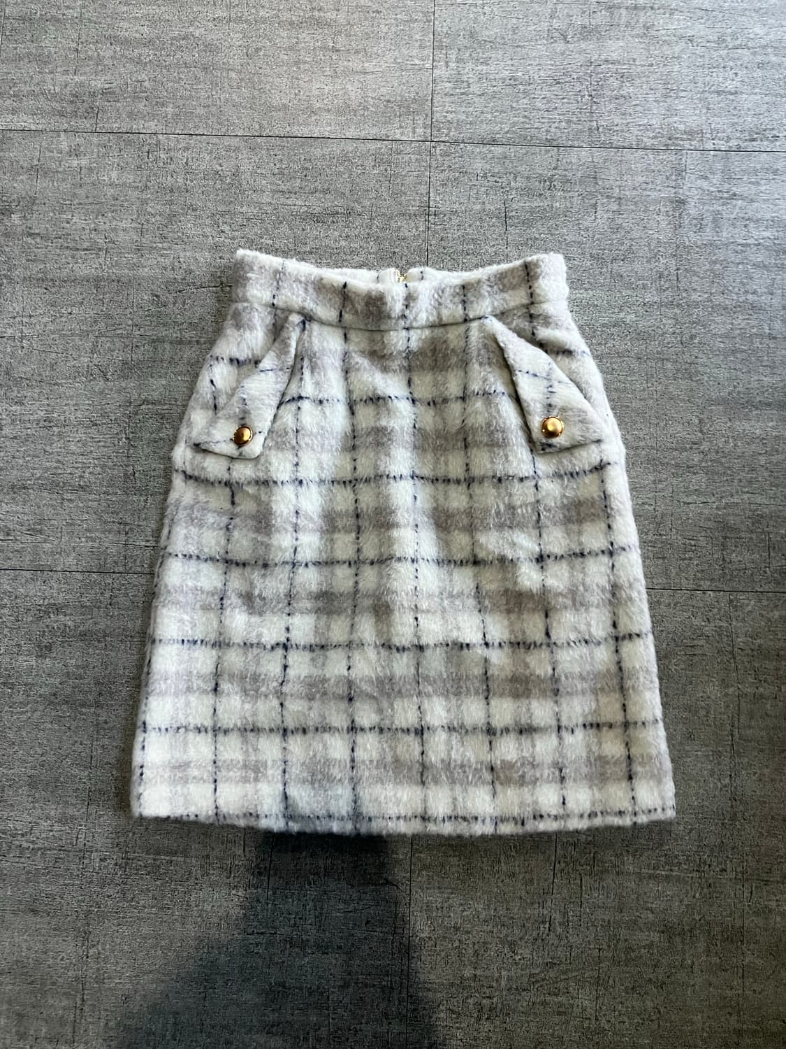 일본빈티지 하구미모리걸 달천깔페어리 트위드 미디스커트 상품이미지1