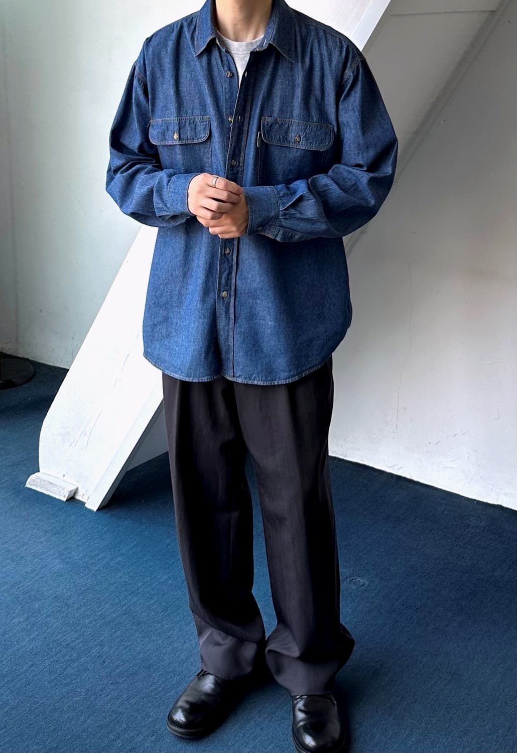 Cotton denim worker shirt 상품이미지8